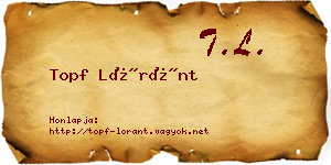 Topf Lóránt névjegykártya