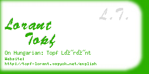 lorant topf business card